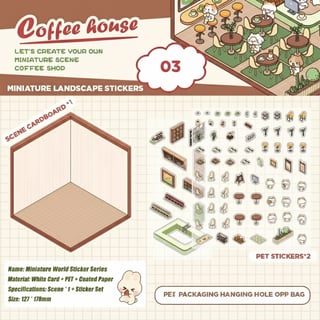 Isometric Miniature Café Stickers
