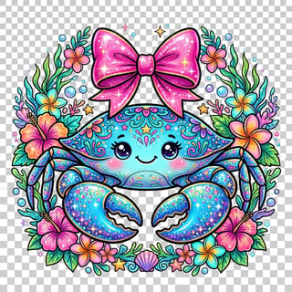 Vibrant Blue Crab Fantasy Illustration