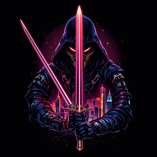 Stealth Cyber Samurai T-Shirt Design