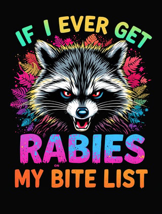 Angry Raccoon Grunge T-Shirt Design