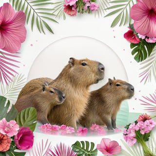 Pink Tropical Capybaras