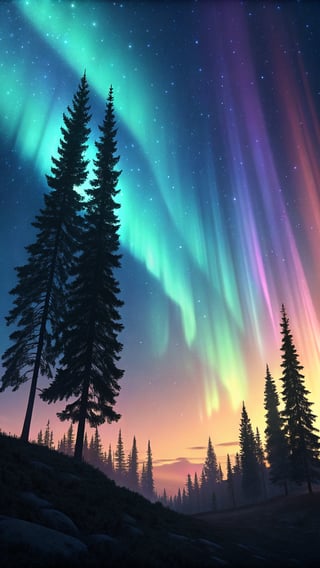 Glowing 3D Stained-Glass Landscape