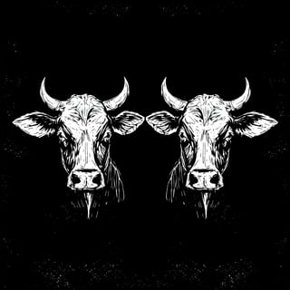 Minimalist Cow Faces Design