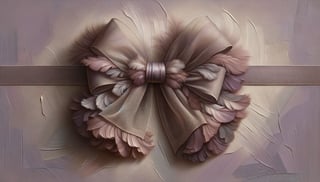 Luxurious Mauve-Gray Bow Painting