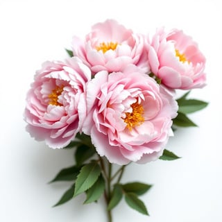 Photo-Realistic Peonies on White