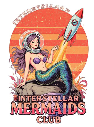 Retro Mermaid Space Crossover