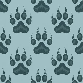 Cougar Paw Print Seamless Pattern