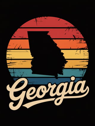 Retro Georgia Sunset T-Shirt Design
