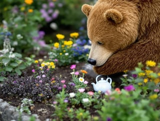 Bear in a Flower Garden