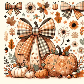 Whimsical Autumn Pumpkins Illustration