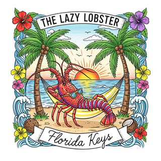 Colorful Lazy Lobster T-Shirt Design