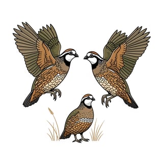 Bobwhite Quail Vector T-Shirt Graphic