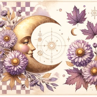 Watercolor Crescent Moon Illustration