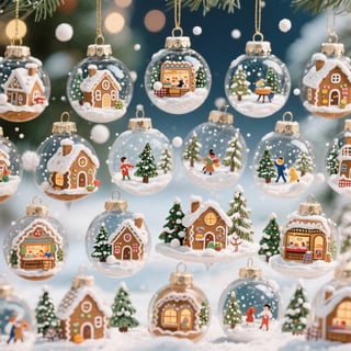 Whimsical Christmas Ornament Scenes