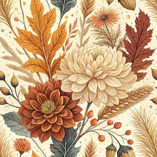Fall-Inspired Botanical Pattern
