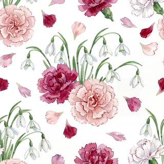 January Birth Month Flower Pattern