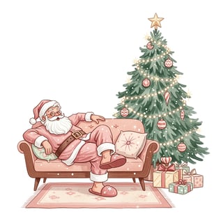 Retro Santa Christmas Illustration