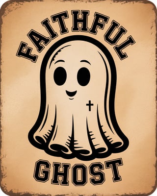 Vintage Faithful Ghost Badge