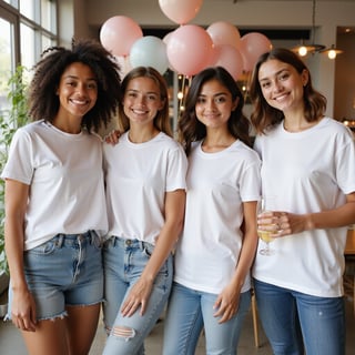 Diverse Models in Bella + Canvas T-Shirt Mockup