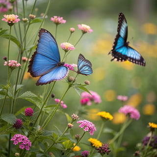 Vintage Blue Morpho Butterfly Illustration
