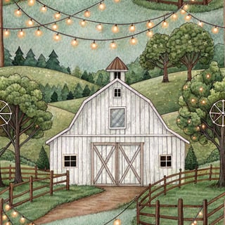 Farmhouse Wrap with Whitewashed Barn