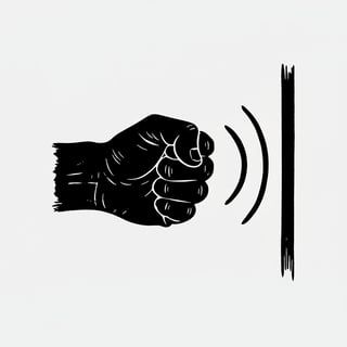 Black Graphic of Knocking Fist