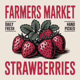 Vintage Farmers Market Strawberry Ad