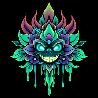 Symmetrical Fantasy Flower Illustration