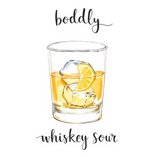 Hand Drawn Whiskey Sour Illustration
