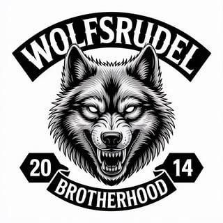 Hyper-Realistic Dark Wolf Emblem
