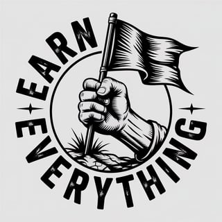 EARN EVERYTHING Circle Stamp Design