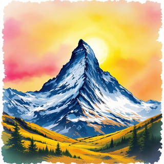 Matterhorn Travel Poster Sketch