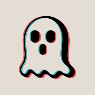 Minimalist Ghost 3D T-Shirt Design