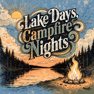Vintage Lake Days Campfire Design