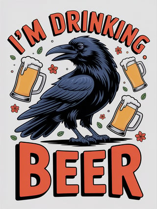 Raven with Beer Theme