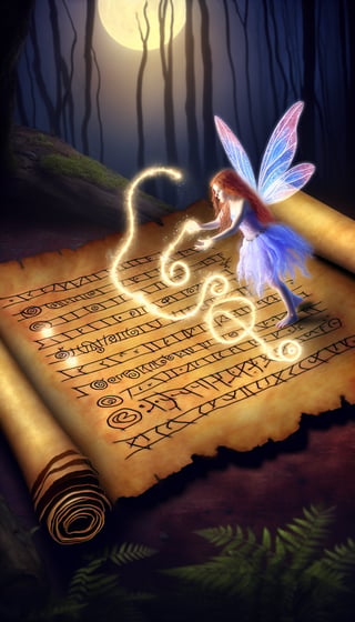 Runic Fairy Spell Scroll