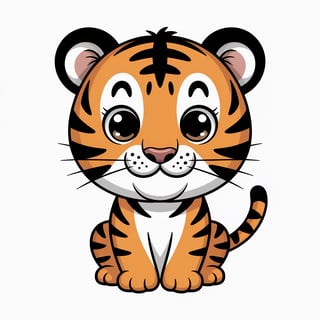 Cute Animated Tiger Sitting
