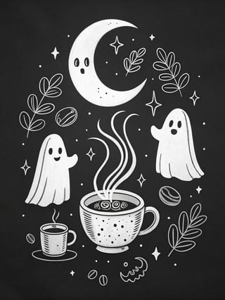 Halloween Coffee Lovers Illustration