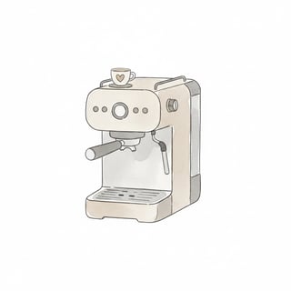 Minimal Watercolor Espresso Machine