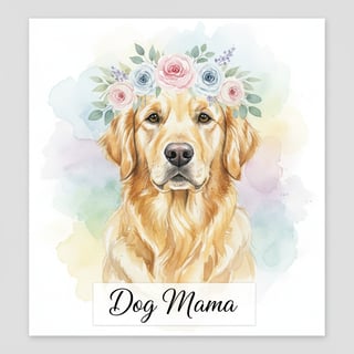 Watercolour Golden Retriever Portrait