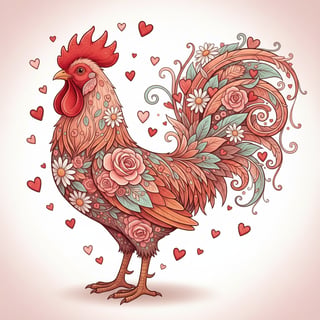 Valentine's Day Decorative Rooster