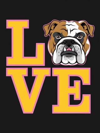 Bold Love with Bulldog Illustration