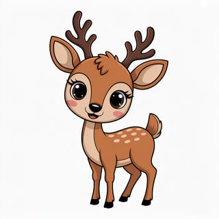Cute Animated Nursery Deer Art