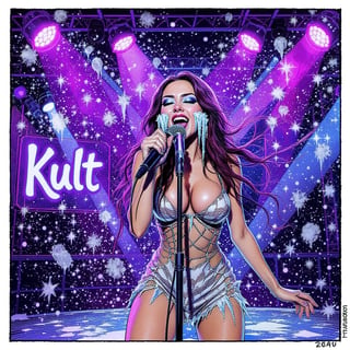 Adult Comic Page with Singing Woman
