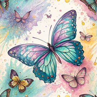 Vibrant Watercolor Butterfly Art