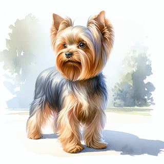 Watercolor Yorkshire Terrier Painting