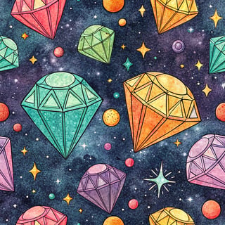 Vivid Neon Gemstone Pattern