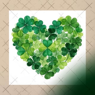 Heart-Shaped Clover Digital Illustration