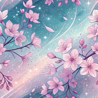 Holographic Sakura Petal Pattern