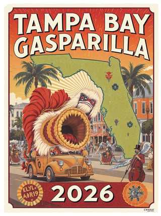 Vintage Gasparilla Festival Poster 2026
